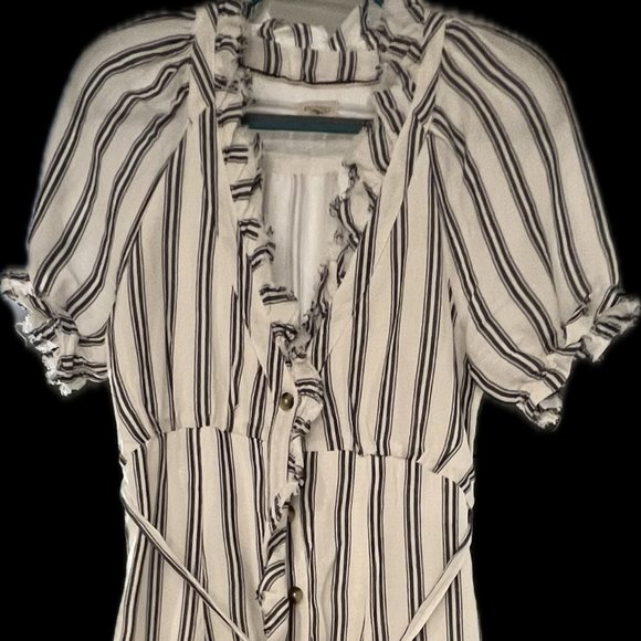 Anthropology Pilcro Rufflecollar Buttondown Dress EUC size 4 - Picture 14 of 15